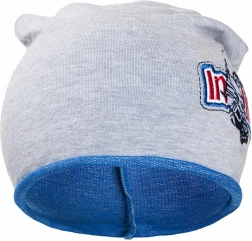 Bonnet d’automne en coton pour enfants NEW BABY In-line gris-bleu