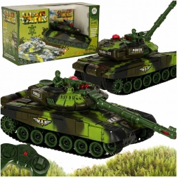 Char RC tank militaire avec télécommande 2,4 GHz en camouflage forestier
