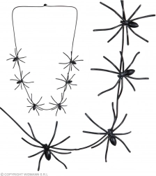 Collier noir avec des araignées