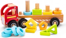 Camion trieur en bois avec formes colorées