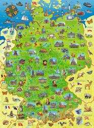 Ravensburger puzzle carte colorée de l’Allemagne XXL 200 pièces
