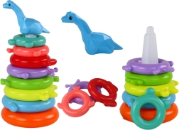 Tour empilable colorée avec 8 anneaux – girafe, 29 × 14 × 14 cm