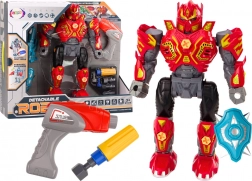 Robot à visser avec perceuse, tournevis, lumières et sons – rouge