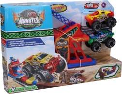 Auta Monster truck Piste de cascade avec 2 voitures en métal