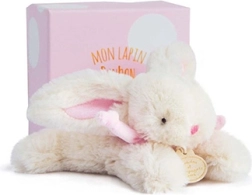 Doudou lapin en peluche rose 16 cm