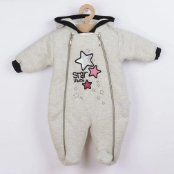 Combinaison d’hiver pour bébé avec capuche KOALA Star Vibes rose