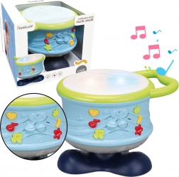 Tambour interactif éducatif avec lumières et sons – bleu