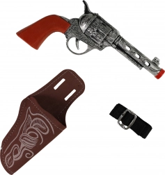 Pistolet de cow-boy avec effet sonore et étui