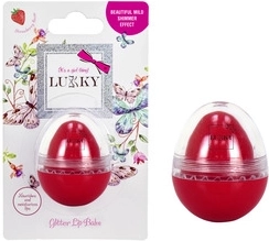 Baume à lèvres pailleté en forme d’œuf, rose rouge Lukky
