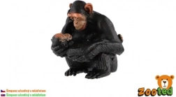 Figurine femelle chimpanzé avec bébé – modèle plastique réaliste 5 cm