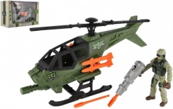 Hélicoptère militaire avec soldat et accessoires – set de jeu en plastique