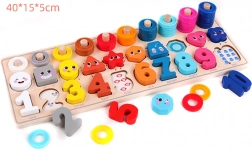 Puzzle Montessori en bois 4-en-1 – apprendre à compter