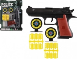 Pistolet à bouchon en plastique avec munitions et cibles 17 cm