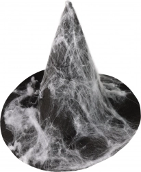 Chapeau de sorcière avec toile d’araignée pour adultes