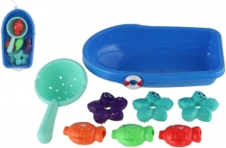 Set de bain avec petit bateau, passoire et animaux marins