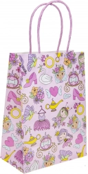 Sac cadeau en papier motif princesse 16 × 22 × 9 cm