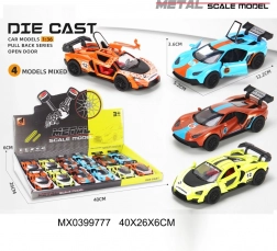 Voiture de course en métal 1:36 avec portes ouvrantes et propulsion à friction