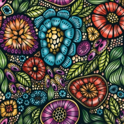 Curiosi puzzle carrés Q Life fleurs colorées 72 pièces