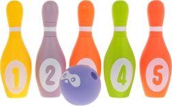 Quilles en mousse avec balle pour enfants 6 mois+ (5 pcs) – couleurs pastel et sifflet