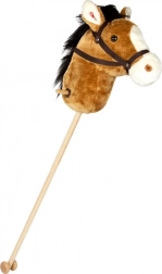 Cheval bâton en peluche Nico avec roulettes et son