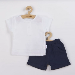 Ensemble en mousseline pour bébé New Baby Summer Nature Collection bleu foncé