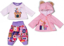 BABY born vêtements pour nouveau-né 43 cm – sweat à capuche rose, t-shirt et pantalon patchwork