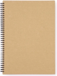 Bloc à anneaux A4 kraft à double spirale, couvertures laminées