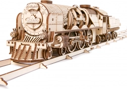 Puzzle mécanique en bois UGEARS V-Express locomotive à vapeur avec tender