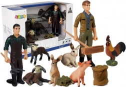 Ensemble de figurines Ferme : Animaux domestiques et fermier