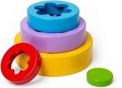 Tour empilable fleurie Bigjigs Toys en bois FSC
