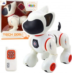 Chien robot interactif avec télécommande – blanc/orange