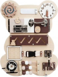 Tableau de manipulation et sensorielle en bois Ours