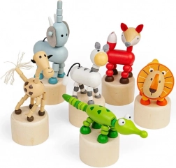 Bigjigs Toys animaux à presser en bois Safari