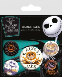Set de badges NIGHTMARE BEFORE CHRISTMAS – 5 pièces (2,5–3,5 cm)