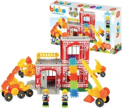 Jeu de construction créatif Pin Bricks Caserne de pompiers 100 pcs + 2 figurines