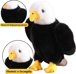 Aigle en peluche noir et blanc 25 cm