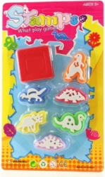 Set de tampons dinosaures 6 pcs avec encreur