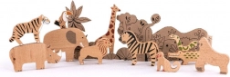 bajo animaux de la jungle en bois – set de 11 pièces
