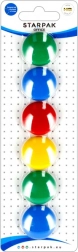 Aimants ronds colorés pour tableau et réfrigérateur 2,9 cm (6 pcs)