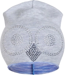 Bonnet de printemps en coton New Baby hibou gris-violet