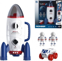 Fusée spatiale avec effets lumineux et astronautes 29,1 × 15,8 × 15 cm