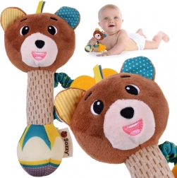 Hochet en peluche et anneau de dentition animal pour bébés