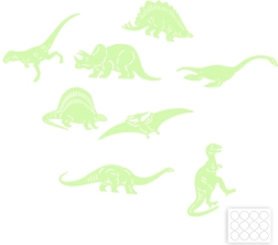 Formes de dinosaures brillantes dans le noir