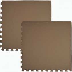 Tapis en mousse HUMBI 120 × 60 – grands puzzles imperméables, sûrs pour les enfants, beige foncé (cappuccino) – 2 pcs