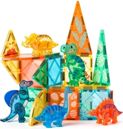 Jeu de construction magnétique Dino monde pour enfants 3+