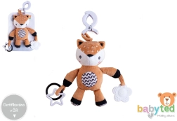 Faon en peluche suspendu avec hochet 30 cm pour poussette et lit