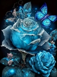 Peinture diamant Rose bleue 30x40 cm