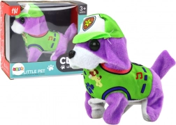 Chiot en peluche interactif violet