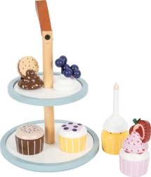 présentoir à muffins en bois à deux niveaux small foot avec accessoires magnétiques