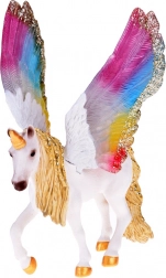 Figurine licorne Pégase aux ailes arc-en-ciel